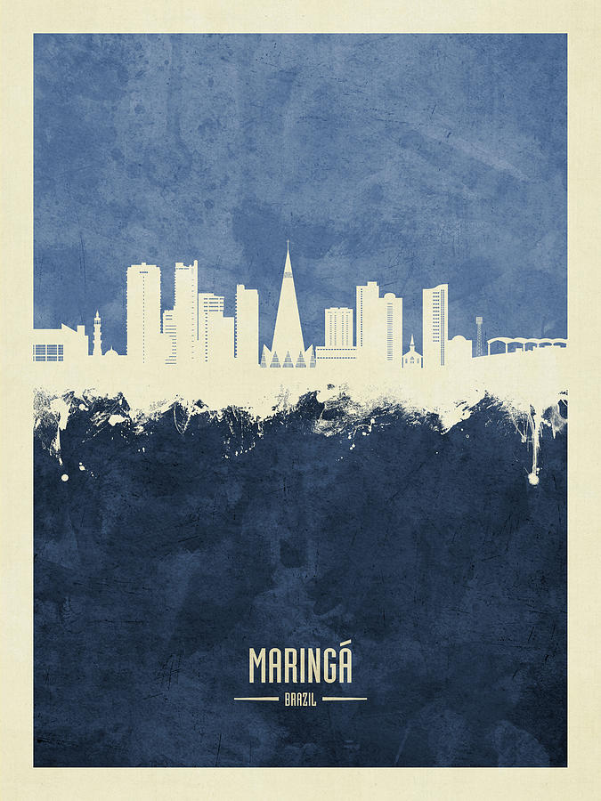 Maringa Skyline Brazil #81 Digital Art by Michael Tompsett