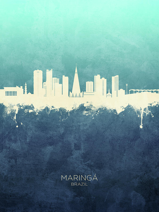 Maringa Skyline Brazil #83 Digital Art by Michael Tompsett