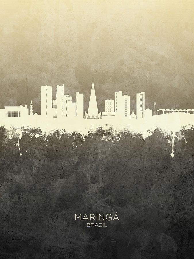 Maringa Skyline Brazil #84 Digital Art by Michael Tompsett