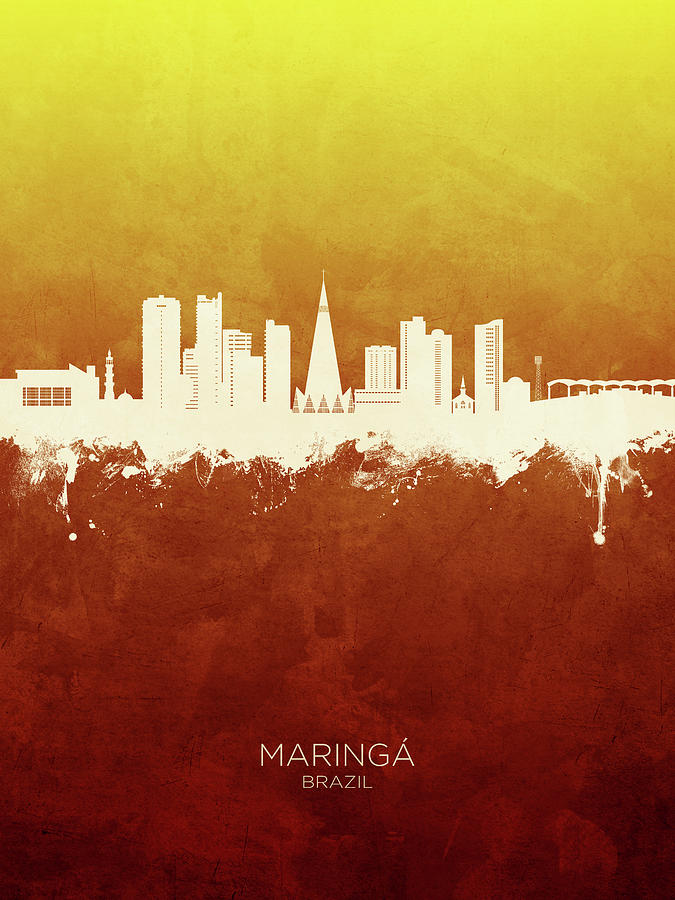 Maringa Skyline Brazil #85 Digital Art by Michael Tompsett