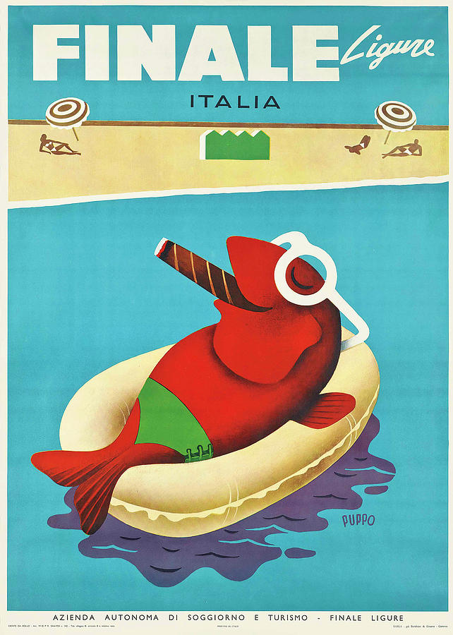 Mario Puppo Finale Ligure Painting by Vintage Travel Posters - Fine Art ...