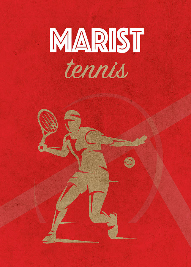 Tennis Mixed Media - Marist College Tennis College Sports Vintage Poster by Design Turnpike