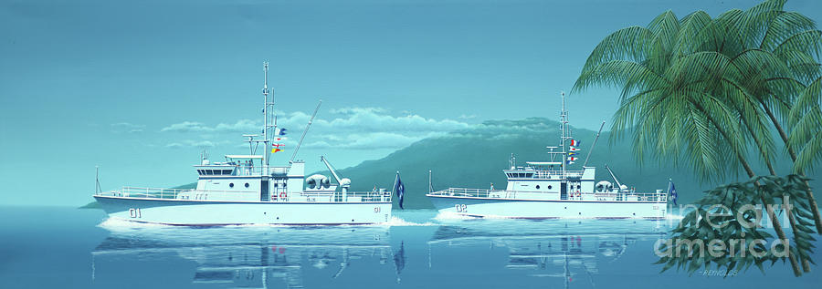 Maritime Patrol Boats - FSS Micronesia Painting by Keith Reynolds