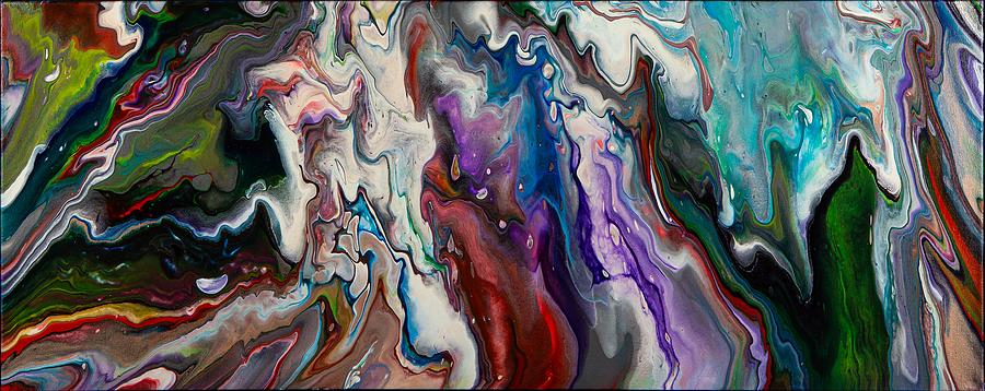 Marivana - Colorful Flowing Liquid Abstract Contemporary Acrylic Painting Digital Art by Sambel Pedes