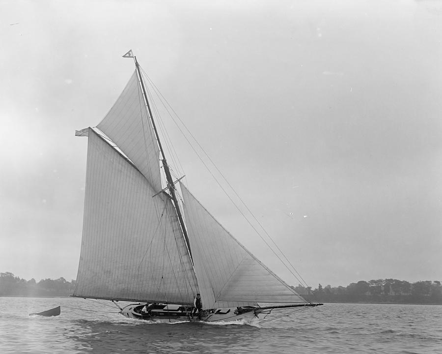 Marjorie Yacht, 1800's, Sailboat at Sea Photograph by Visions History ...