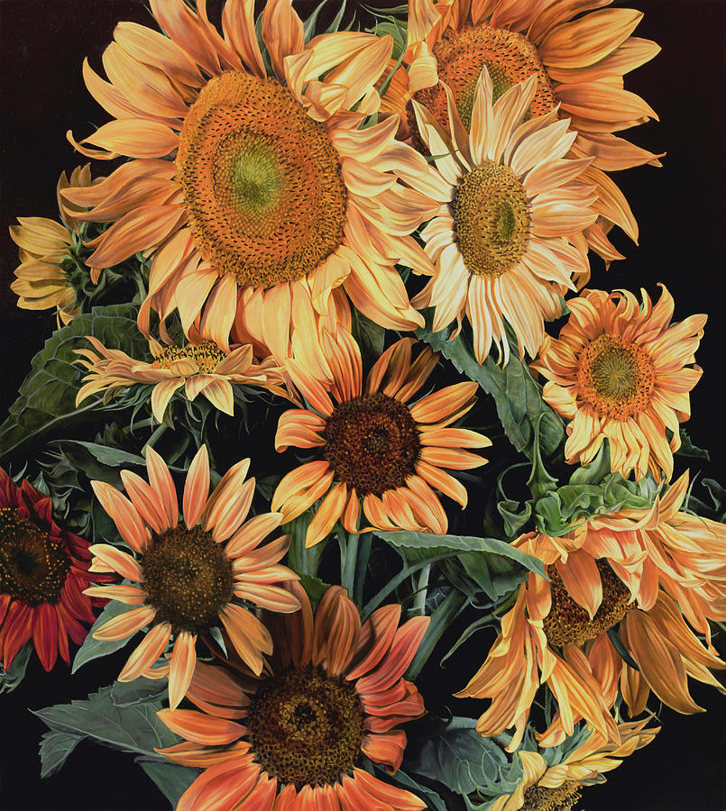 Marjorie's Sunflowers Painting by Thomas Darnell - Fine Art America