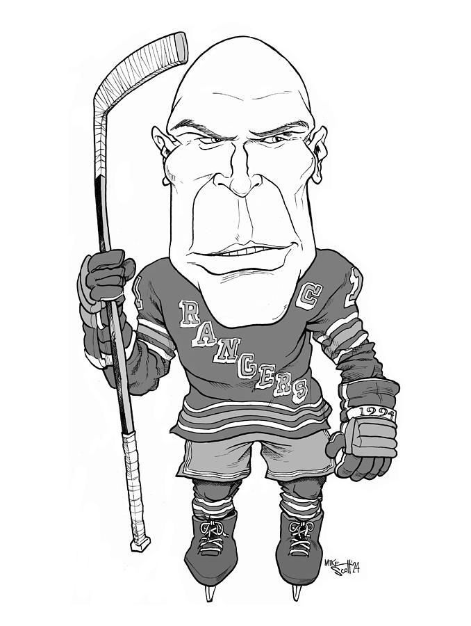 Mark Messier Drawing by Mike Scott