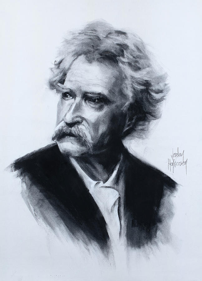 Mark Twain Drawing by Jordan Henderson