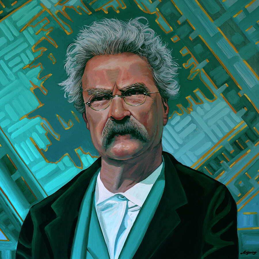 Mark Twain Painting Painting by Paul Meijering