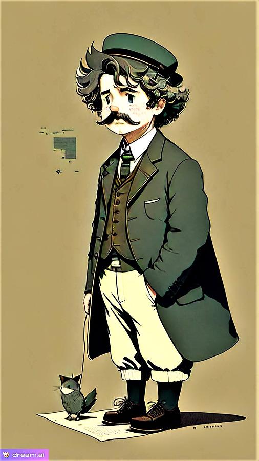 A I Mark Twain The Humorist Digital Art by Denise F Fulmer