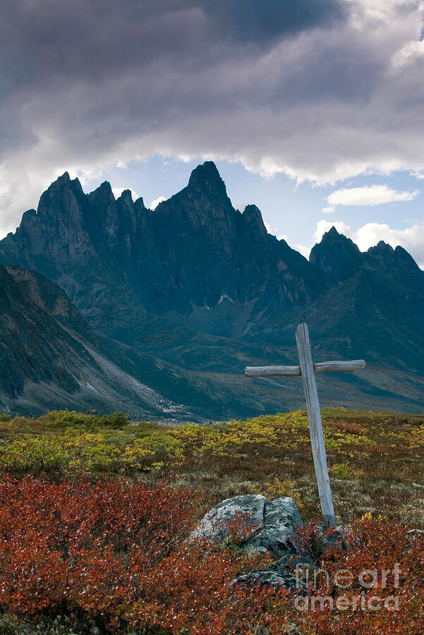 Marker at Tombstone Mountain Photograph by David Jennings Marker at Tombstone Mountain Photograph by David Jennings