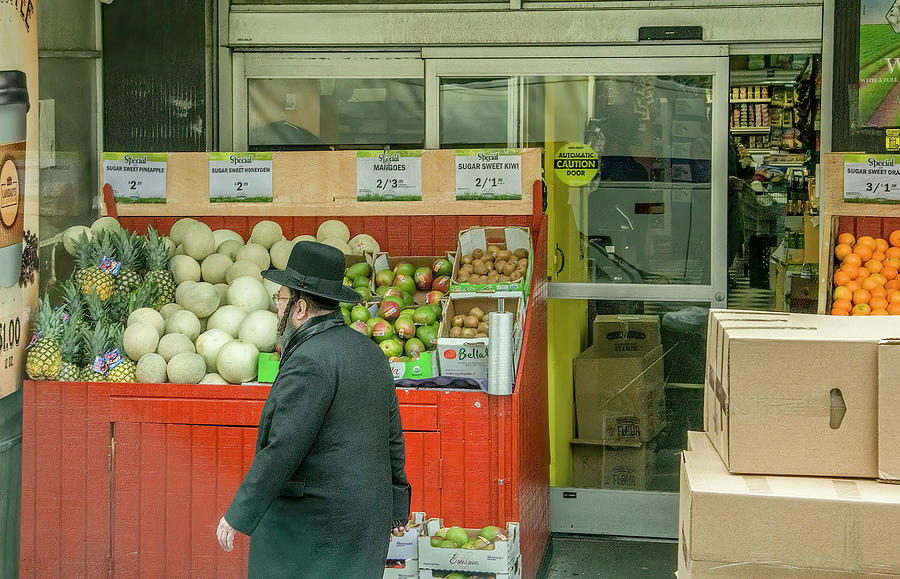 Market Day in Brooklyns Jewish Enclave of Williamsburg Photograph by Marcy Wielfaert