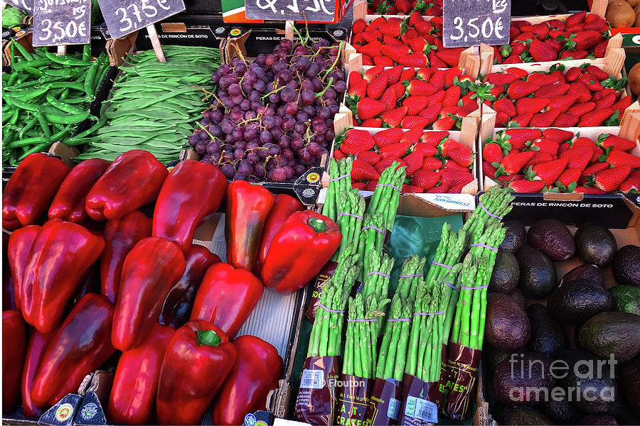 Market Fruit and Veg Medley Digital Art by Dee Flouton