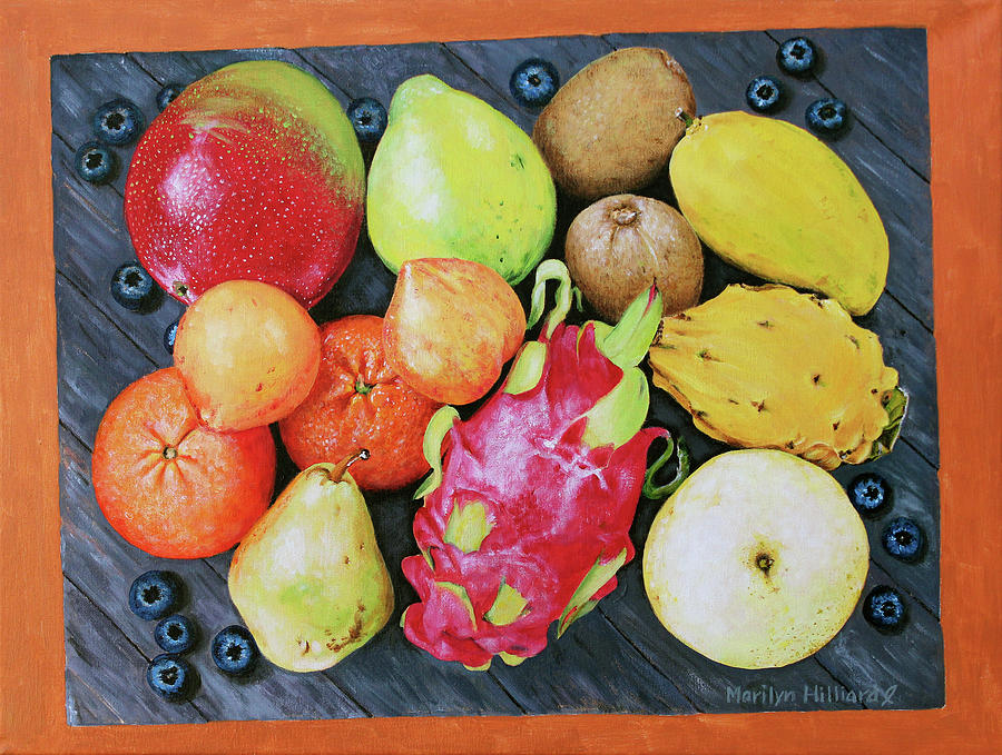 Market Fruit Painting by Marilyn Borne