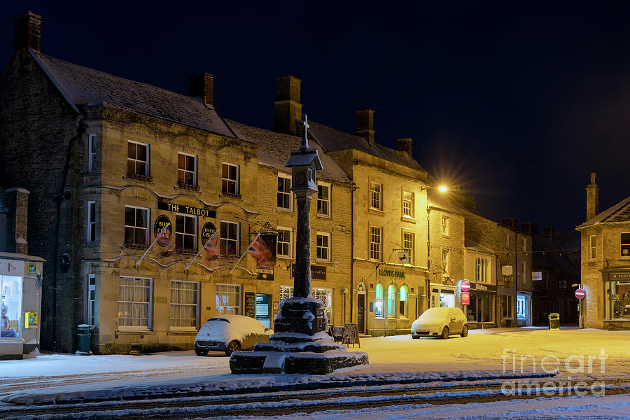 Market Square in Stow on the Wold on a Winters Night  Photograph by Tim Gainey