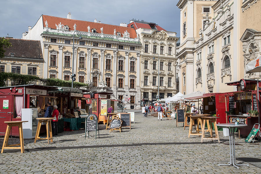 Market Stalls and Buildings in Central Vienna Photograph by Mikeinlondon