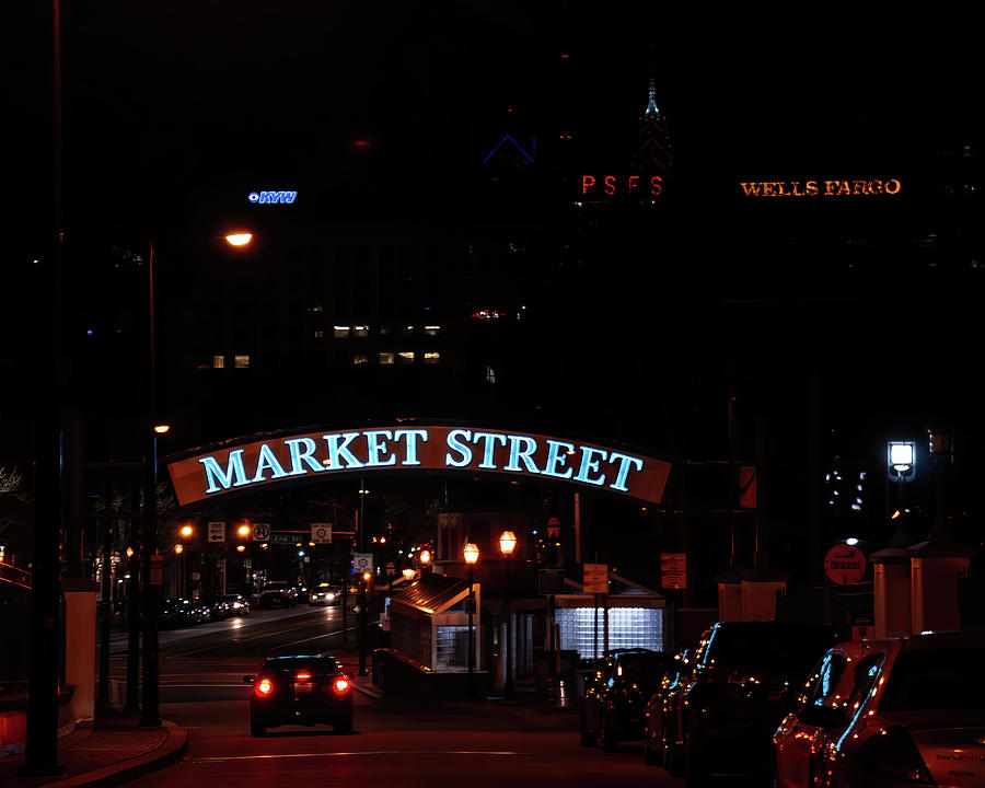 Market Street Neon Sign Photograph by Flees Photos