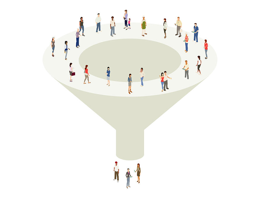 Marketing sales funnel Drawing by Mathisworks