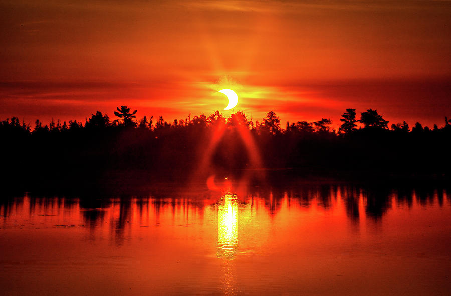 Marl Lake Solar Ellipse  Photograph by Ron Wiltse