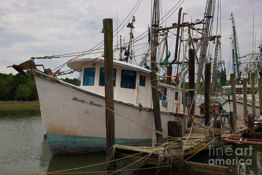 Marla Brooke Shrimp Boat - Dockside - Mccllellanville South Carolina Photograph