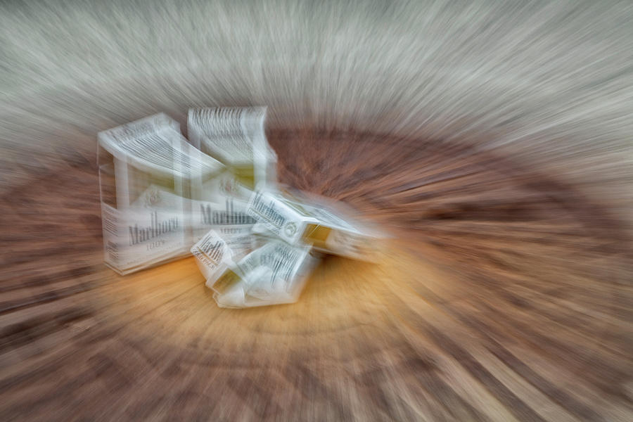 Abstract Photograph - Marlboro Cigarette Boxes by Cate Franklyn