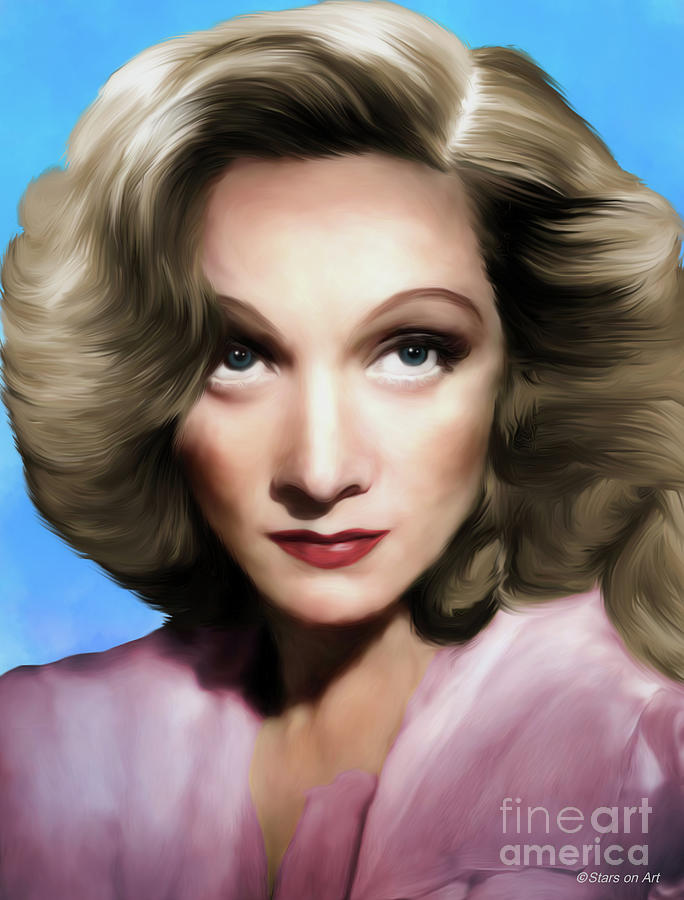 Marlene Dietrich illustration -b Painting by Movie World Posters