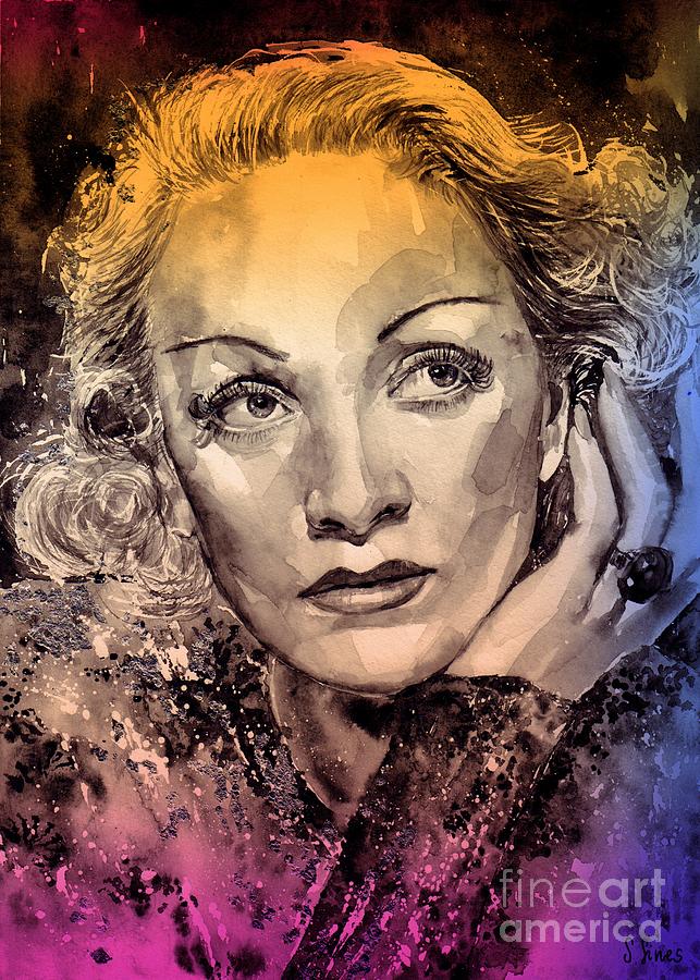 Marlene Dietrich Painting - Marlene Dietrich Portrait by Suzann Sines