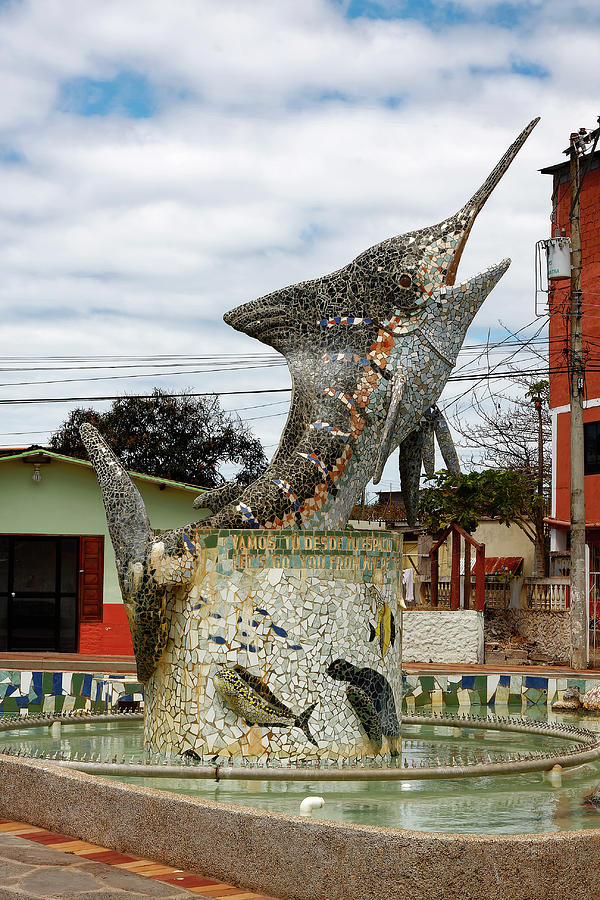 Mosaic Photograph - Marlin Fountain San Cristobal by Sally Weigand