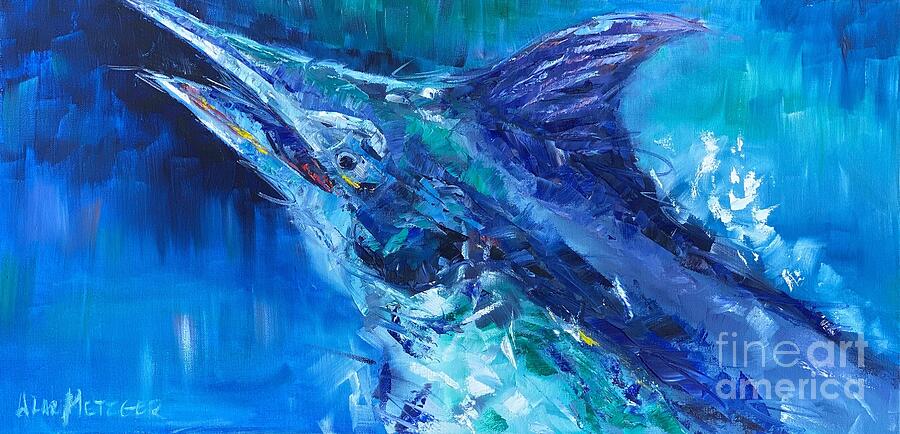 Marlin One Painting by Alan Metzger