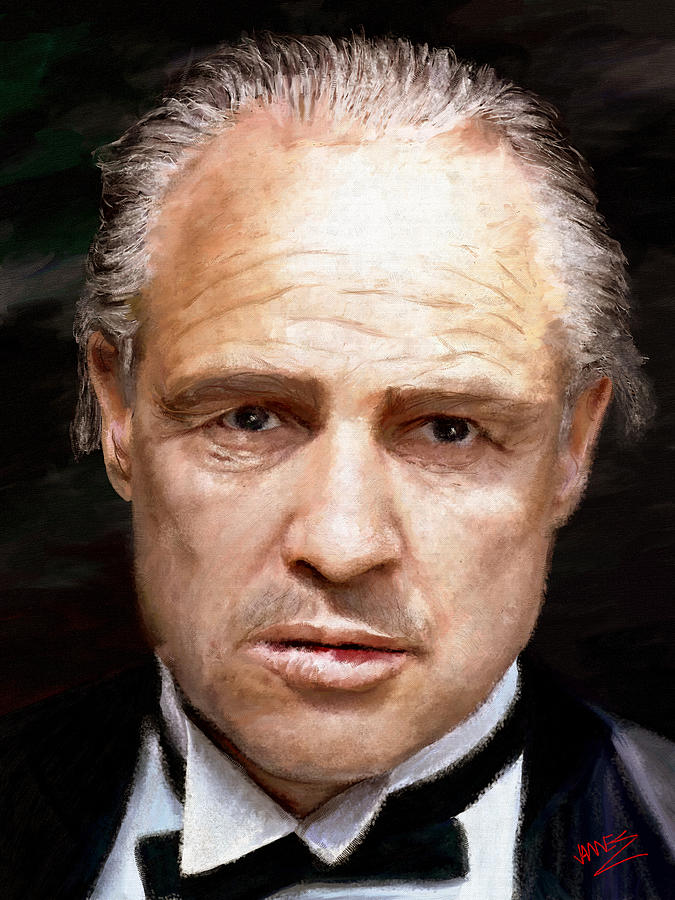 Portrait Marlon Brando Painting by James Shepherd