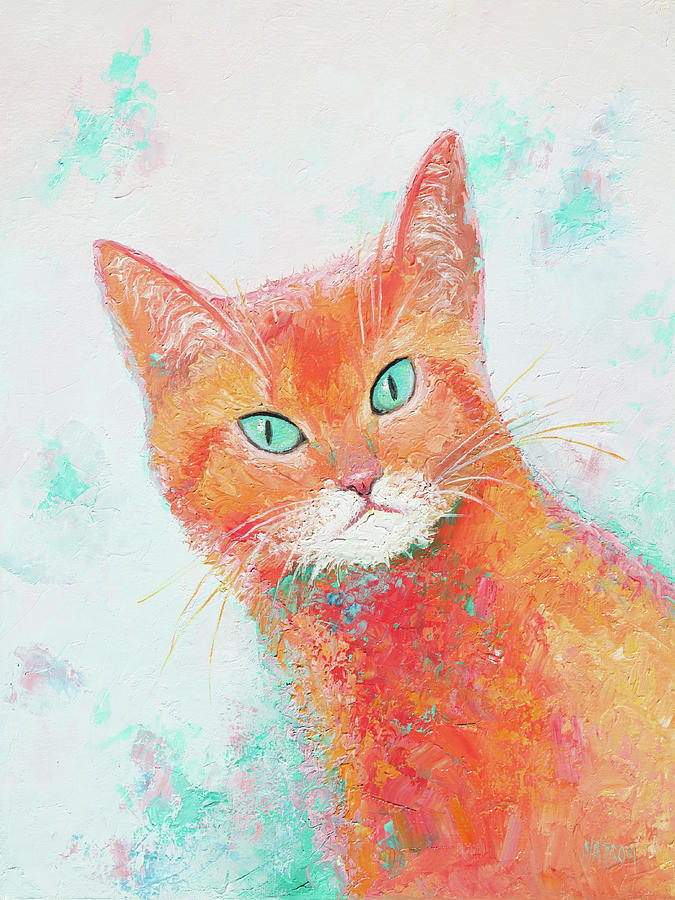 Marmalade Cat, Mango Painting by Jan Matson