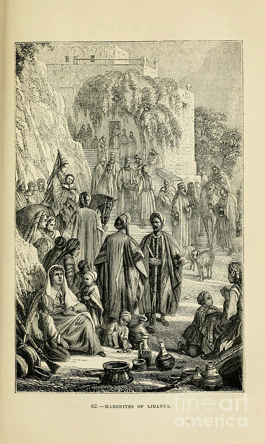 Maronites of Libanus Lebanon 1872 z1 Drawing by Historic illustrations