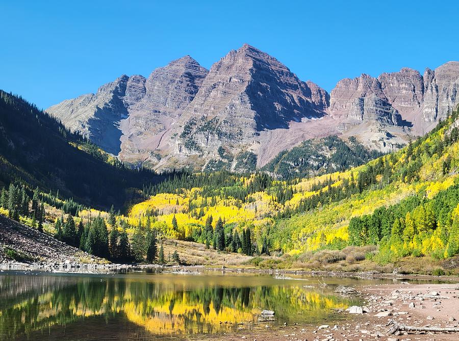Maroon Bells in Autumn Photograph by Jennifer Forsyth