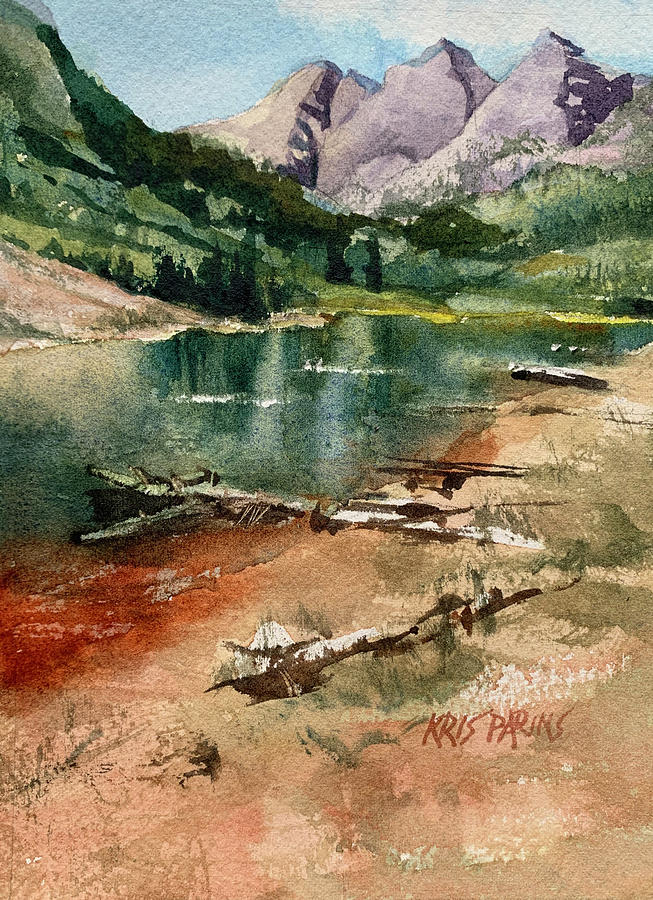 Mountain Painting - Maroon Bells by Kris Parins