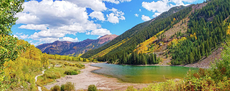 Maroon Bells Panoramic Photograph by Bill Gallagher