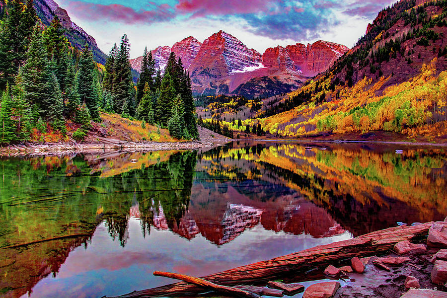 Maroon Bells pre dawn #57667 Photograph by Bob Augsburg - Fine Art America