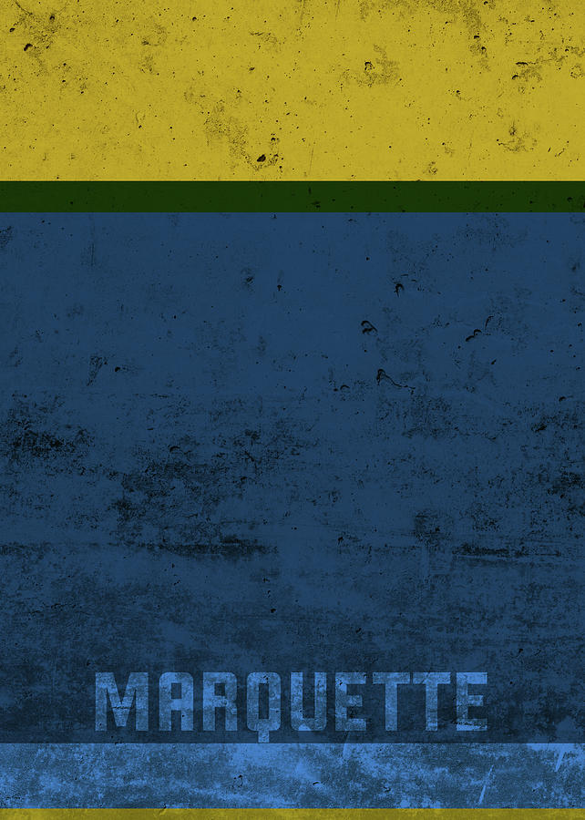 Marquette University Mixed Media - Marquette Team Colors College University Distressed Retro Sports Poster Series by Design Turnpike