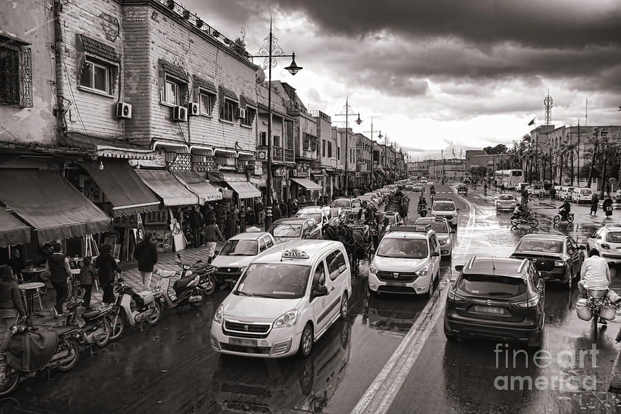 Marrakech Street after a Storm Photograph by Olivier Le Queinec