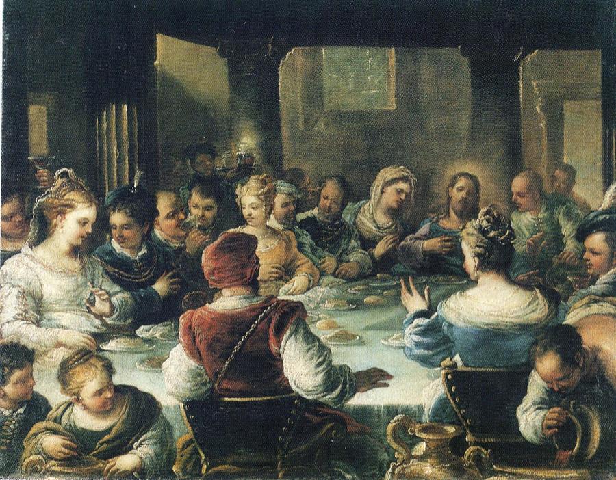 Marriage at Cana Hochzeit zu Kana Painting by Luca Giordano - Fine Art ...