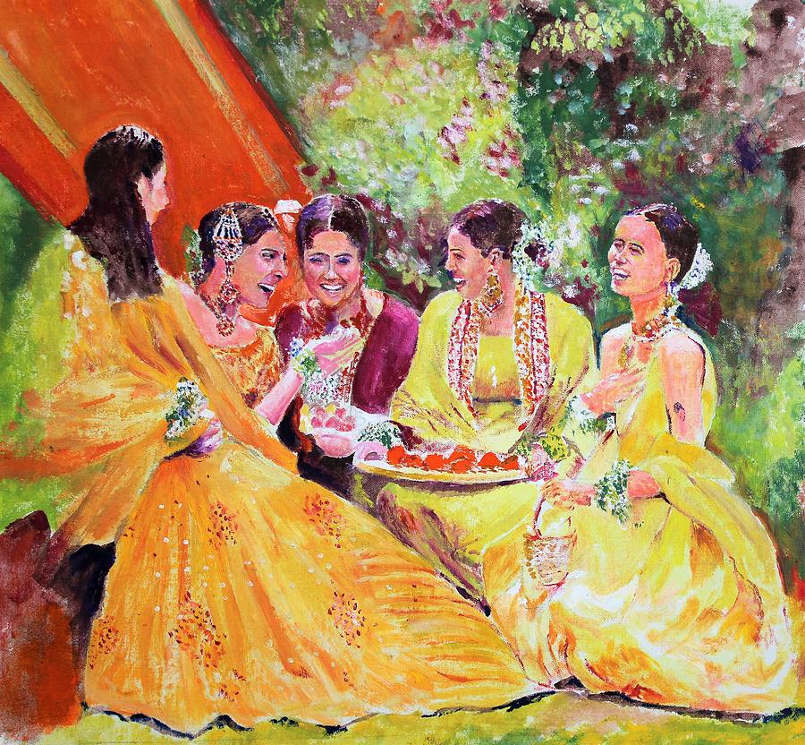 Marriage function Painting by Khalid Saeed