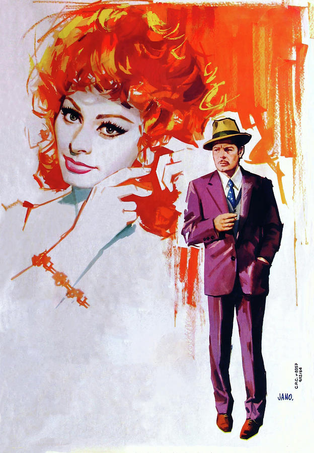 Marriage Italian Style, 1964, movie poster painting by Jano Painting by Stars on Art