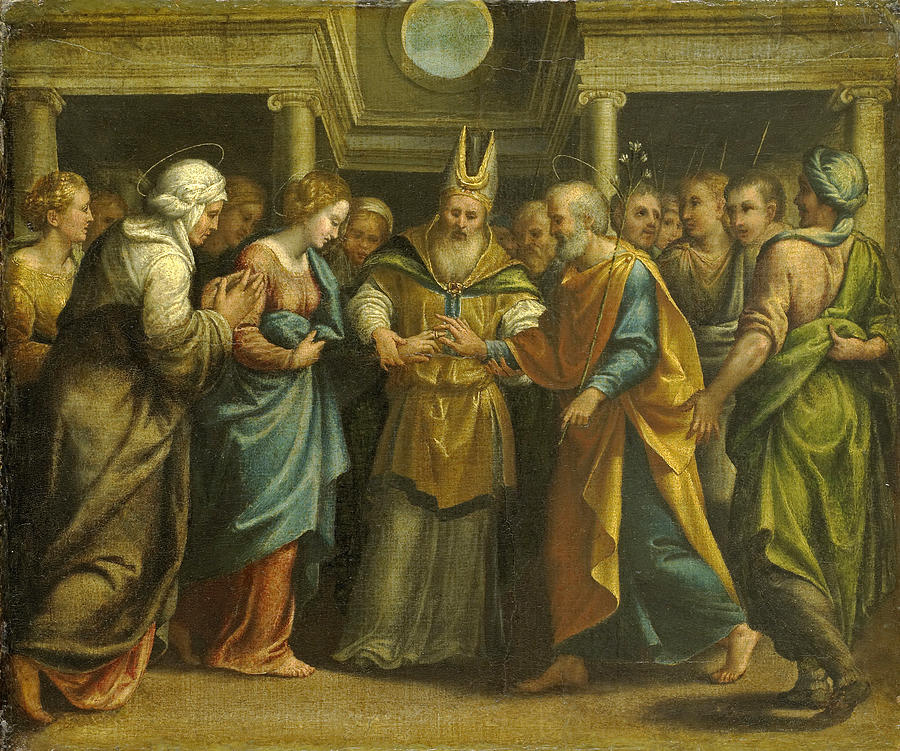 Marriage of Mary and Joseph Painting by Anonymous