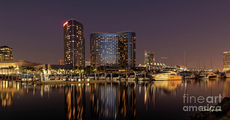 Marriott Marquis San Diego Marina at Night Photograph by David Levin