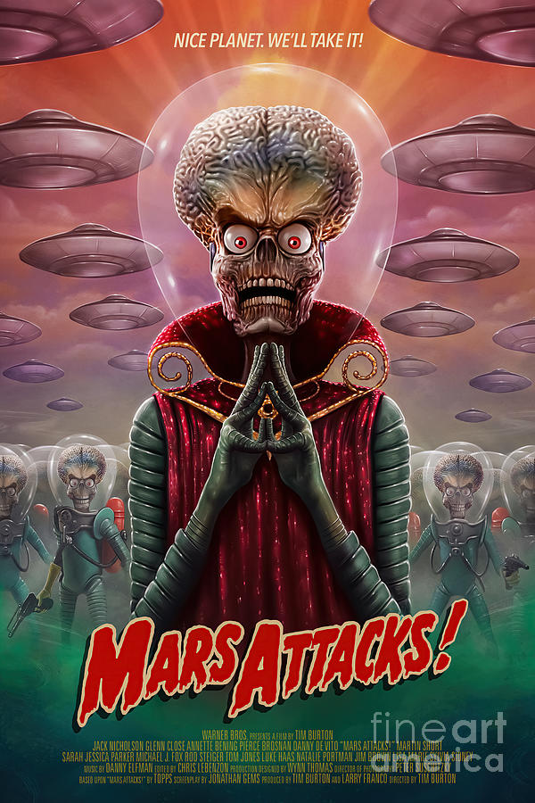 Mars Attacks - Poster Painting by Red Planet - Fine Art America