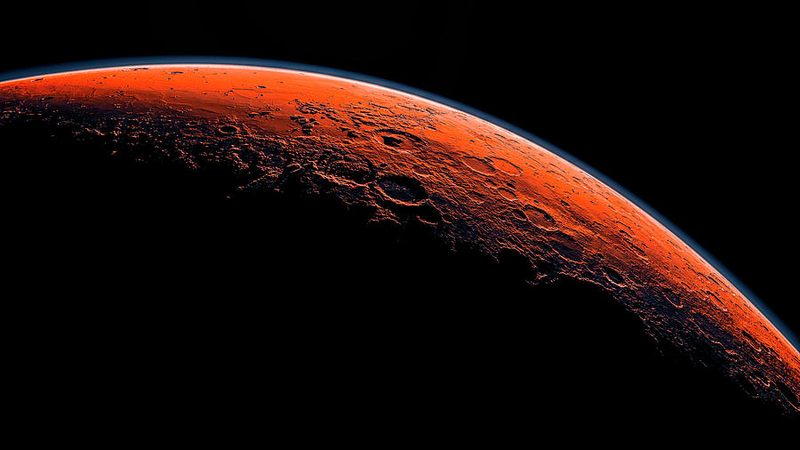 Interstellar Digital Art - Mars Planet by Mango Art