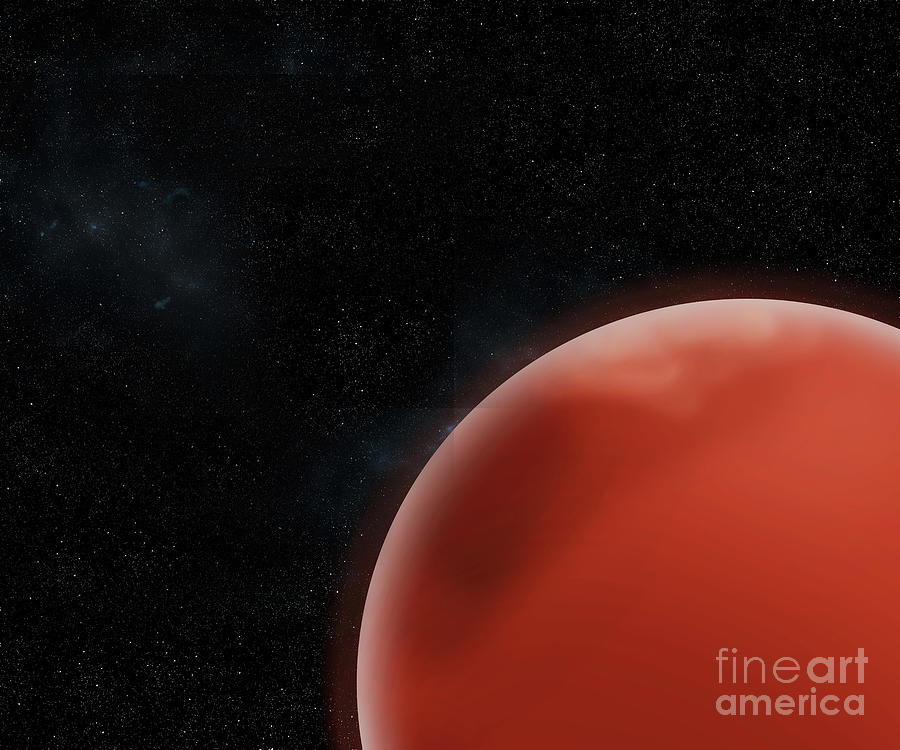 Mars The Red Planet In The Deep Space Environmet Showing Her Rust Colors Digital Art