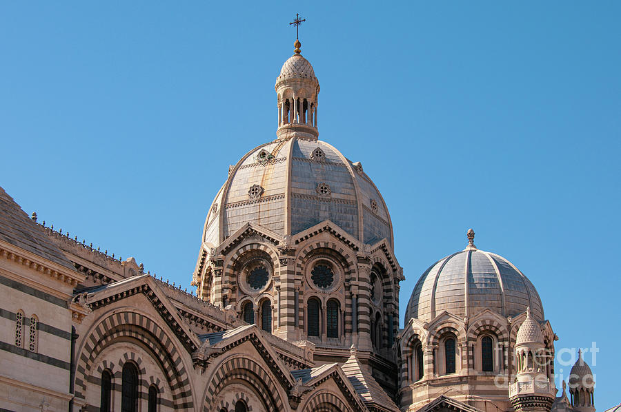 Marseille Cathedral Domes Photograph by Bob Phillips