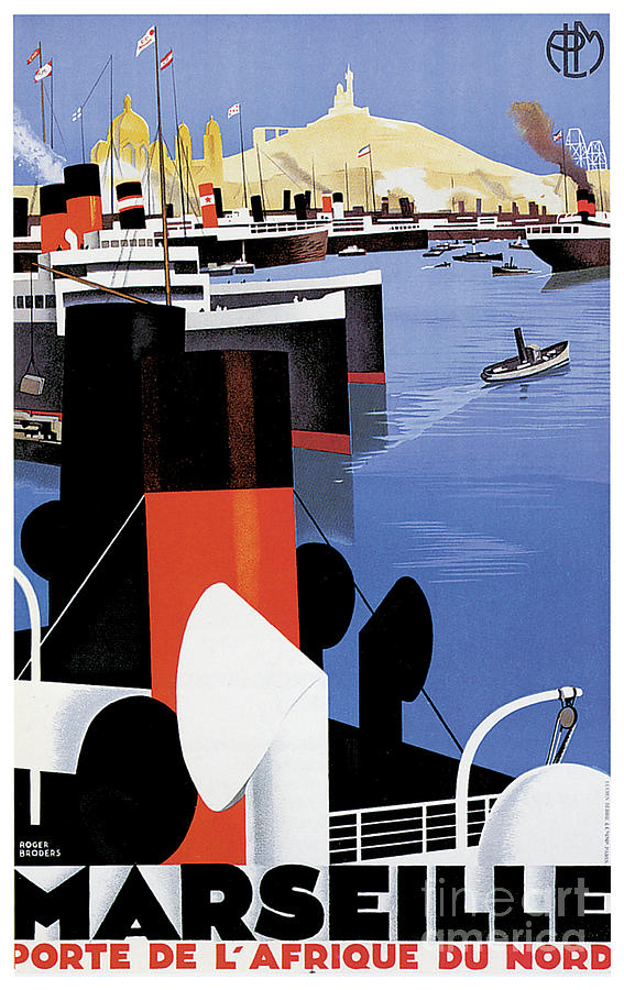 Marseille Painting - Marseille Porte De L Afrique Du Nord Travel Poster by Roger Broders Marseille Painting - Marseille Porte De L Afrique Du Nord Travel Poster by Roger Broders