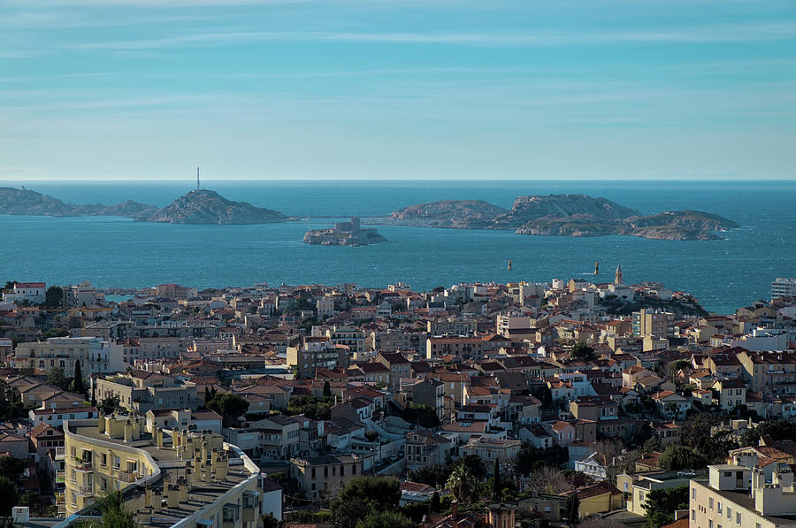 Marseille rooftops and Chateau dif Photograph by Angelo DeVal