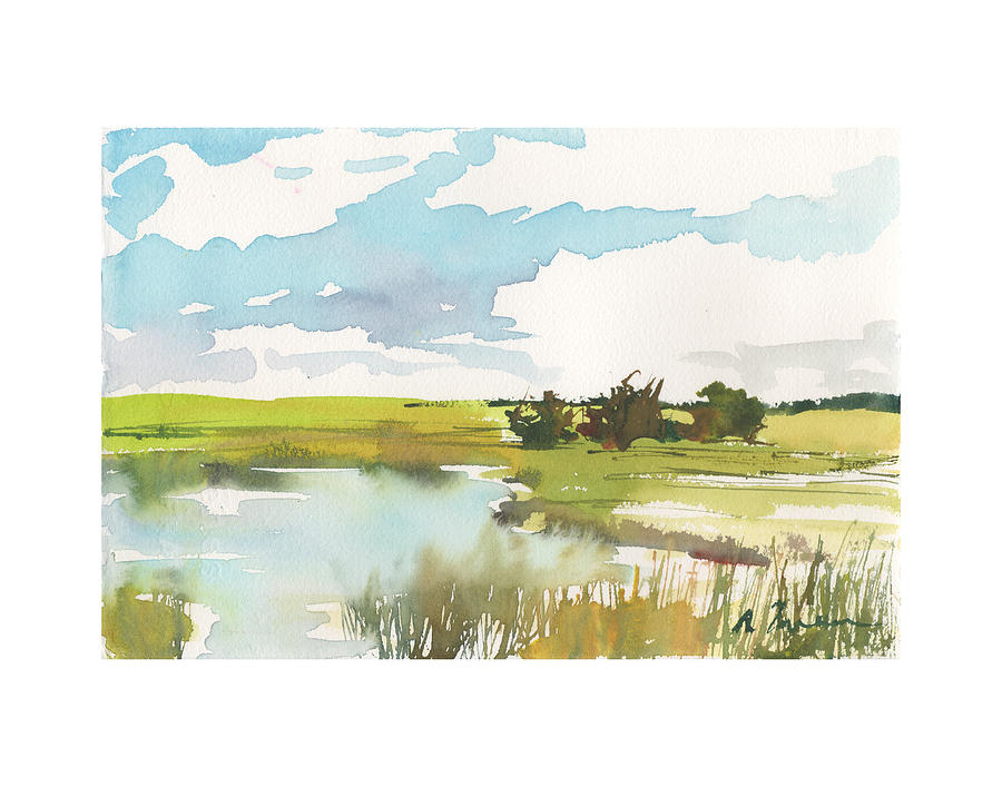 Marsh 78 With White Border Painting by Sumiyo Toribe
